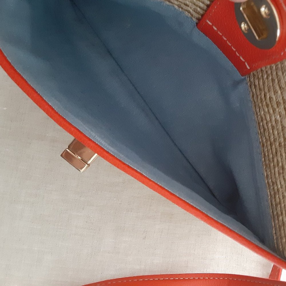 Talbots Straw & Leather Crossbody - Picture 3 of 6